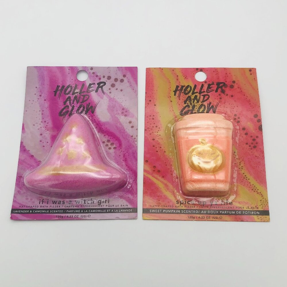 Holler and Glow Bath Fizzer, Hat Latte, Lavender Camomile Pumpkin Halloween Fall